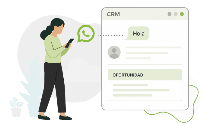 Ilustra el mensaje que CRM WhattsApp quiere transmitir, haciendo mas visual la funcion del software.