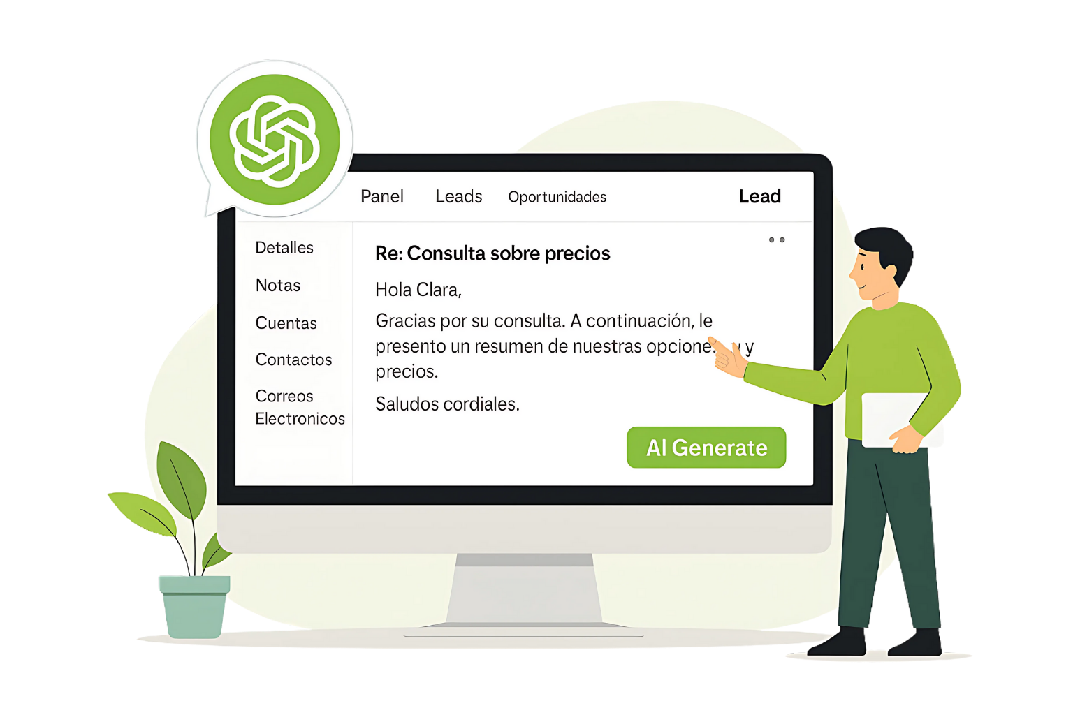 Crmlab integrado con Chat GPT